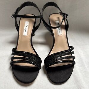 Nina Nelena Sparkling Black Strappy Dress Women's Heels